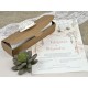 Invitación tipo caja caramelo
