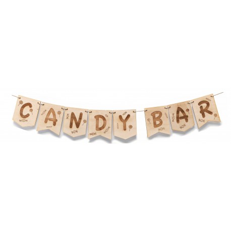 guirnalda madera candy bar