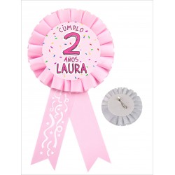 Chapa insignia con aguja personalizada cumpleaños