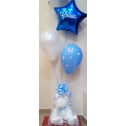 Composición de globos con peluche