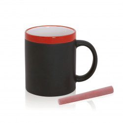 Taza pizarra borde rojo