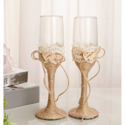 SET 2 COPAS CRISTAL BODA KRAFT